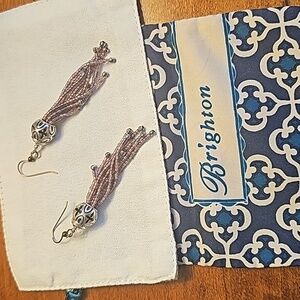 Brighton purple beaded dangle earrings